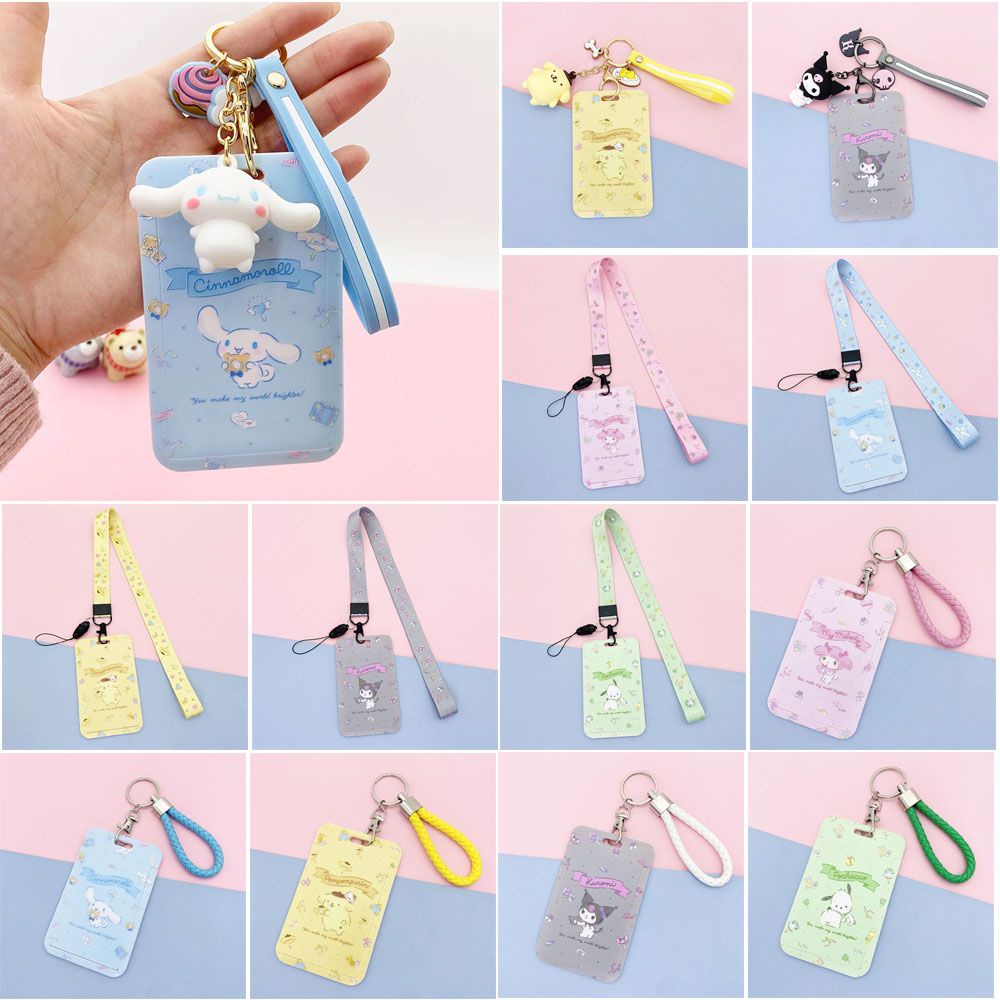 Bao đựng thẻ ID nằm dọc trong suốt chống nước họa tiết hoạt hình xinh xắn dành cho văn phòng và trường học