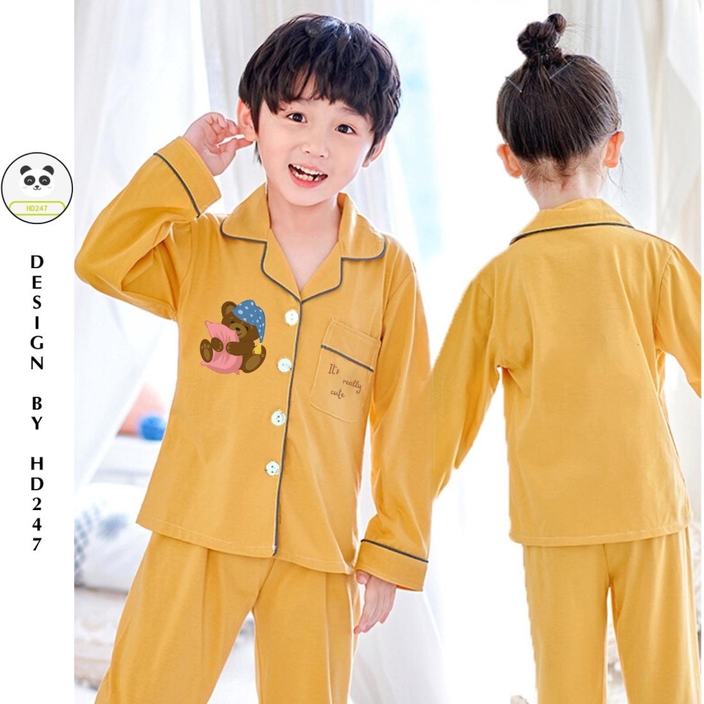 Đồ bộ bé trai bé gái size đại in hình cute mặc nhà vải dày dặn thiết kế đáng yêu HD247 0320