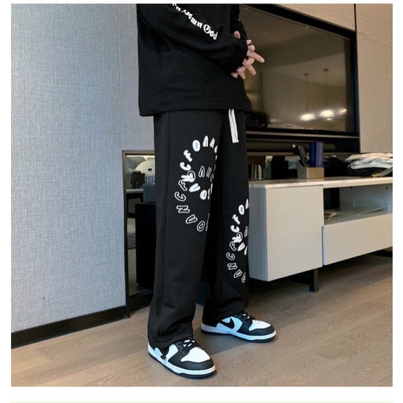 Quần Sweatpants Jogger Dây Rút Bo Ông Chun Nỉ Tăm Unisex Form Rộng Phong Cách Hàn Quốc I'm Basic