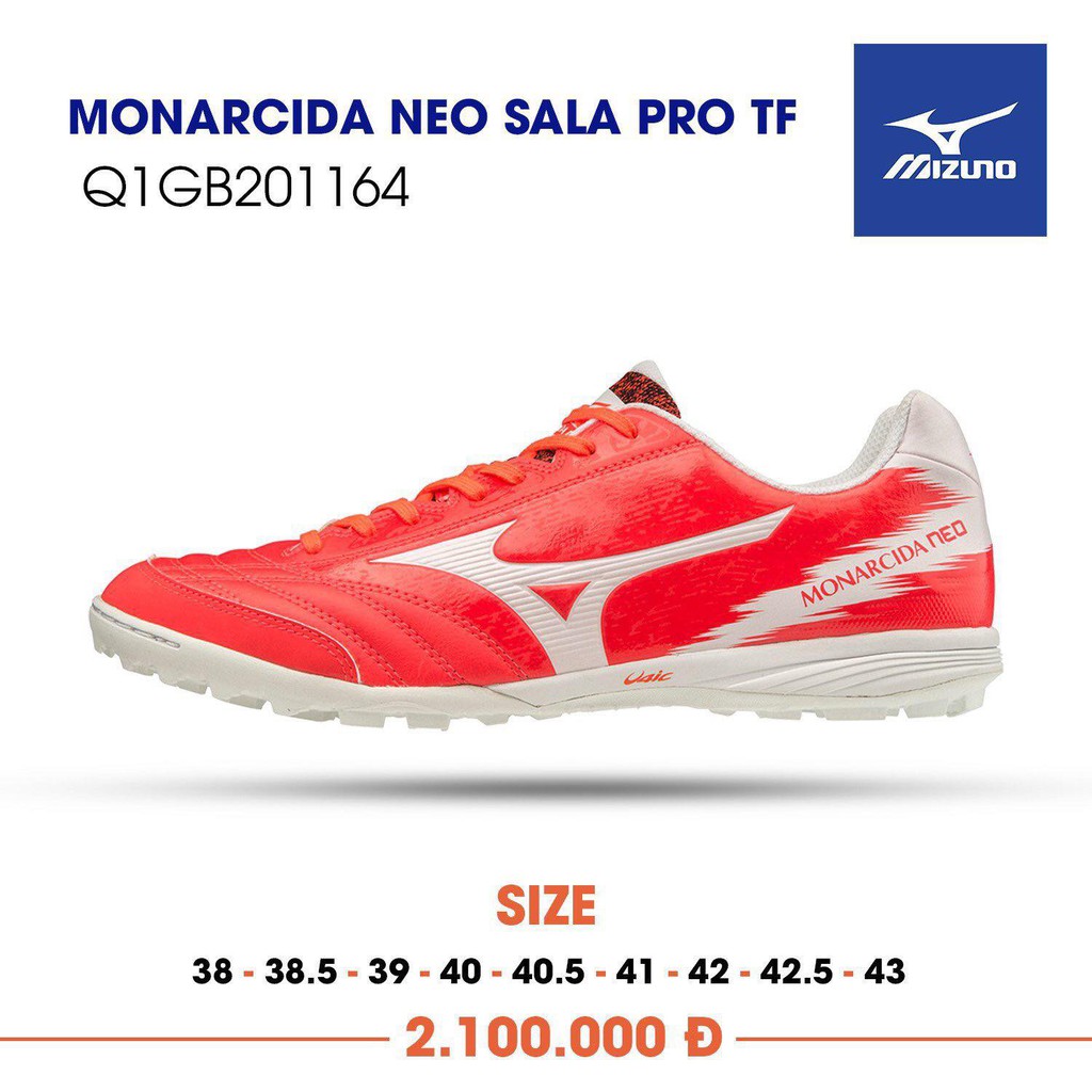 [Nhiều Màu] Giày đá banh chính hãng Mizuno Monarcida Neo Sala Pro TF