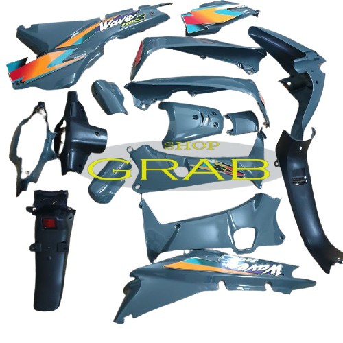 Dàn áo xe Wave 110, Wave ZX, Wave Anpha đời 1997 đến 2006 nhưa ABS cao cấp MÀU XÁM XI MĂNG