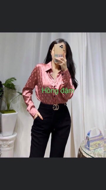Áo sơ mi lụa gấm chữ L chìm | BigBuy360 - bigbuy360.vn