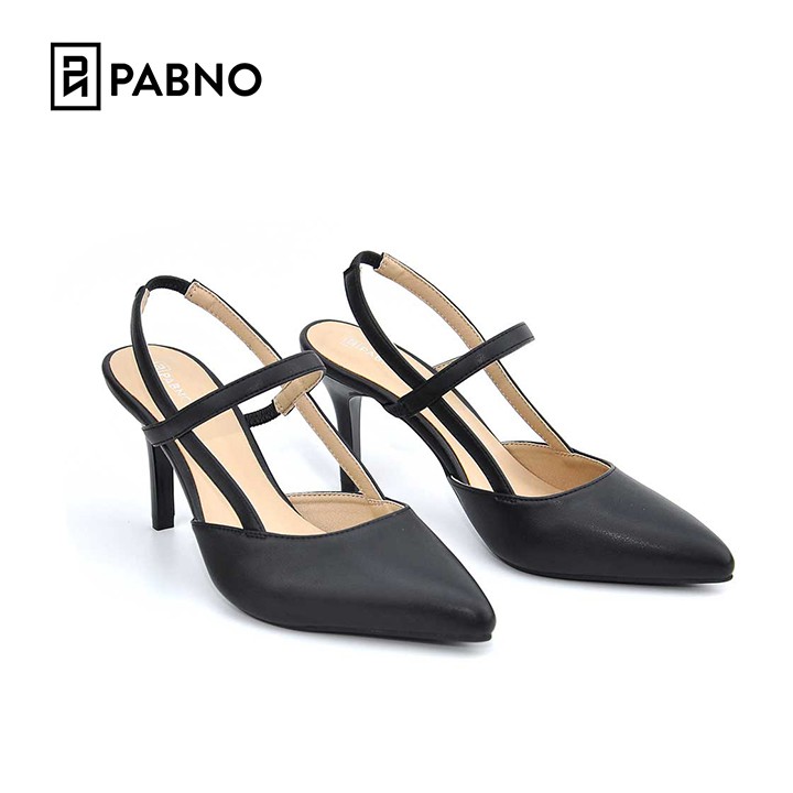 Giày cao gót slingback 8p, mũi nhọn phối quai mảnh thời trang PABNO -BH 12 Tháng- PN437