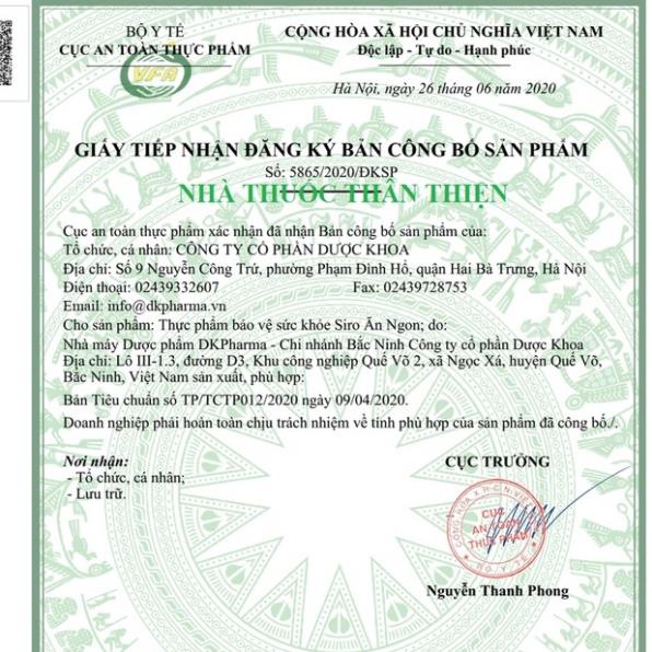 SIRO ĂN NGON – Dùng cho trẻ biếng ăn, kém hấp thu, suy dinh dưỡng, sức đề kháng kém, hỗ trợ bổ sung lysine, kẽm, vitamin