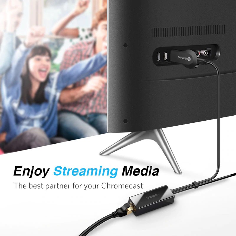 Bộ Chuyển Đổi Ethernet Ugreen Cho Chromecast Usb 2.0 Sang Rj45 Google Chromecast 2 1