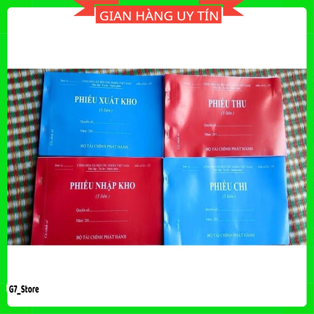 (A5 dày 100 tờ) Quyển phiếu thu,phiếu chi,phiếu xuất kho,phiếu nhập kho 2lien/3lien Có Rãnh Xé