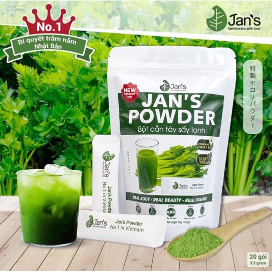 Bột cần tây giảm cân, bột cần tây mật ong nguyên chất sấy lạnh Organic hộp 500g