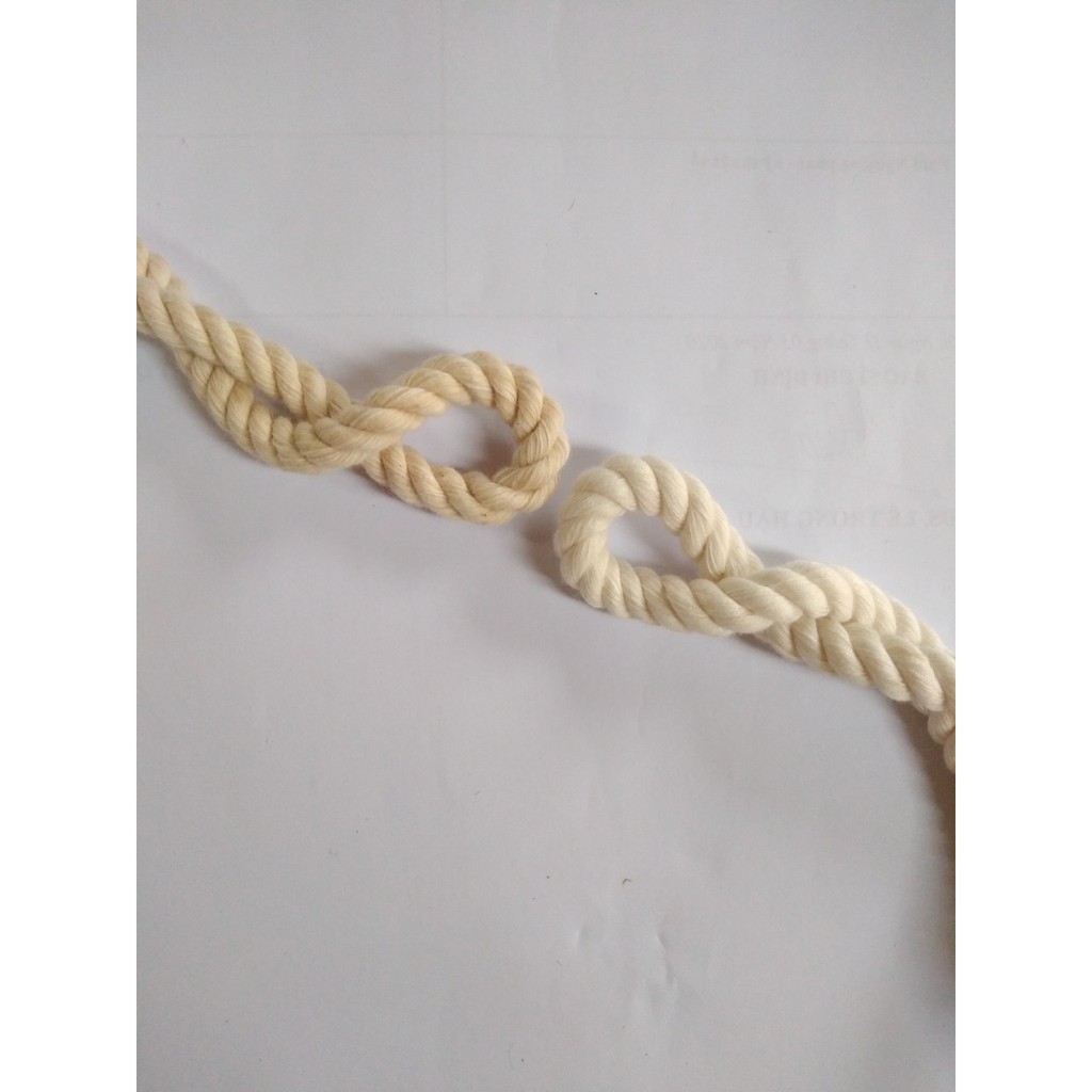 Dây thừng macrame cotton xoắn (2mm, 3mm, 4mm, 5mm, 7mm, 10mm) màu ngà, màu kem