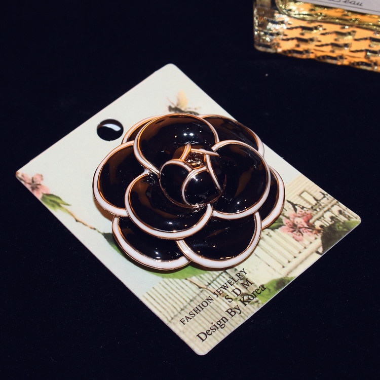 Ghim cài áo hình hoa trà thời trang dành cho nữ