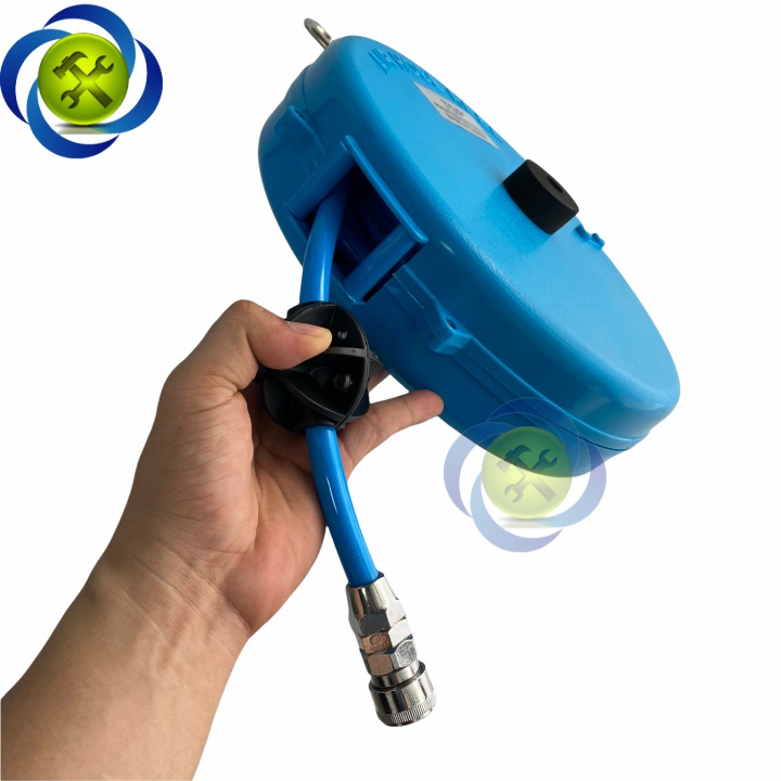 Cuộn dây hơi treo tự rút 7,5m TOP HR-600A ống 8mm x 12mm HỘP NHỰA XANH
