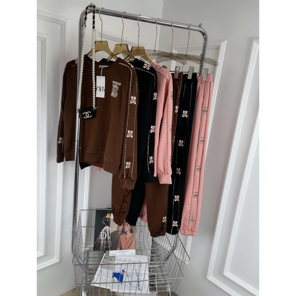 [ 𝐅𝐑𝐄𝐄 𝐒𝐇𝐈𝐏 ]  SÉT BỘ NỈ IN HÌNH CON GẤU DỄ THƯƠNG