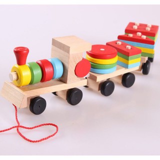 Đồ chơi thông minh - TÀU HỎA LẮP GHÉP XẾP HÌNH BẰNG GỖ CHO BÉ