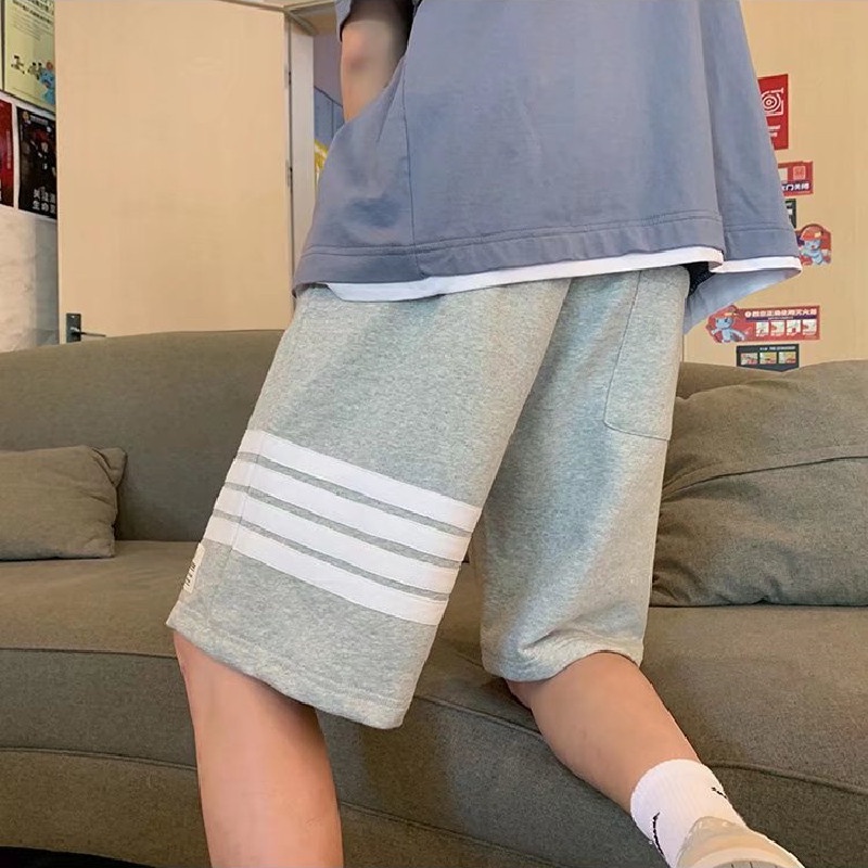 Quần Short Dáng Rộng Họa Tiết Kẻ Sọc Phong Cách Hip Hop Nhật Bản Thời Trang Cho Nam Size M-3XL