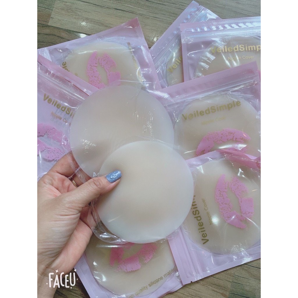 1 Đôi Dán Nhũ Hoa Silicon Tàng Hình Siêu Mỏng Không Lộ
