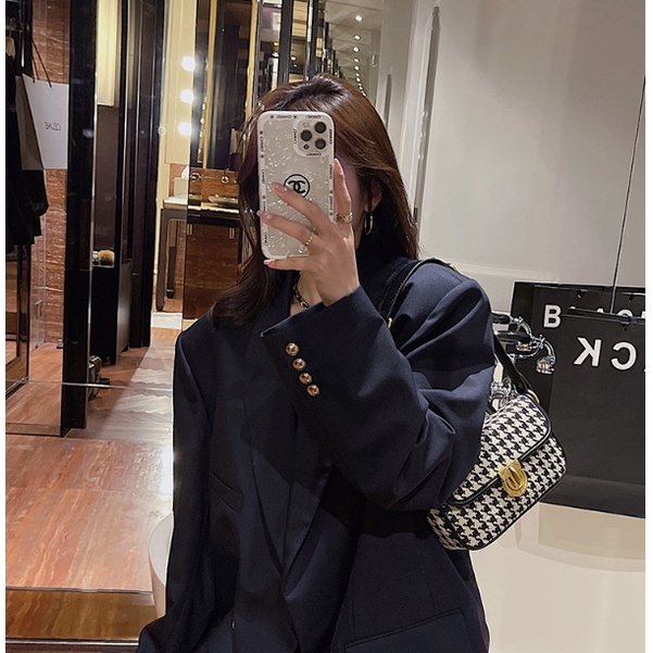 Túi kẹp nách vải dạ kẻ có 2 dây sang chảnh S101