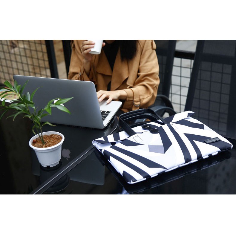 [FREESHIP] Túi chống sốc laptop Cartinoe outstanding 15" đen trắng