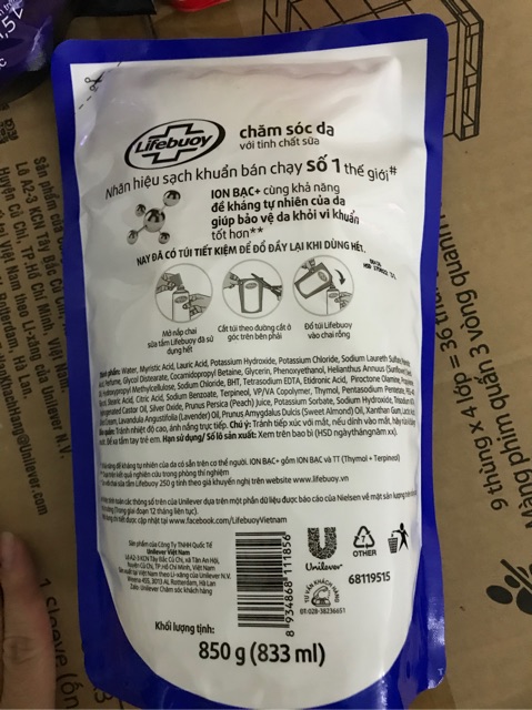 Sữa tắm lifebouy chăm sóc da túi 850g