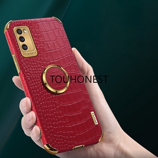 Ốp Điện Thoại Họa Tiết Da Cá Sấu Kèm Giá Đỡ Nhẫn Cho Casing Samsung Galaxy A41 Case Samsung A02S Case Samsung A12 Case Samsung A21S Case Samsung A02 M02 Case Samsung A22 Case Samsung M22 M32 Crocodile Pattern Leather Ring Phone Case
