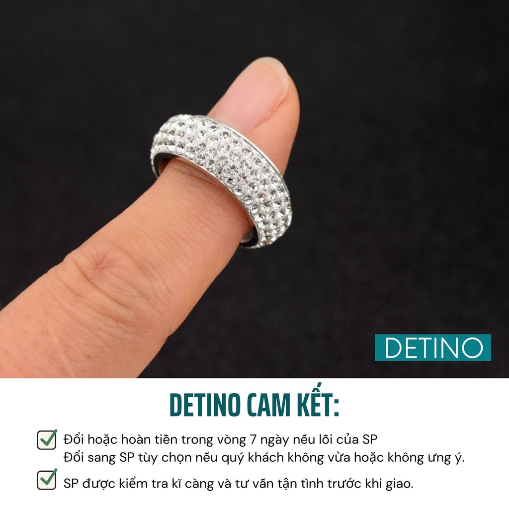 Nhẫn kim cương nam thời trang titan cao cấp đẹp không gỉ Hot trend 2022 DETINO N03