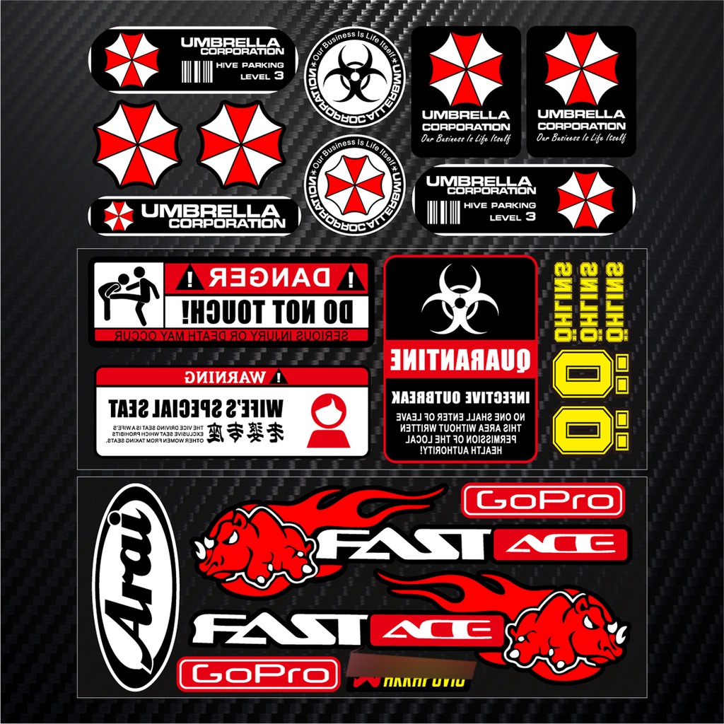 Set 2 Tấm sticker Dán Trang Trí Xe Mô Tô 8x22cm