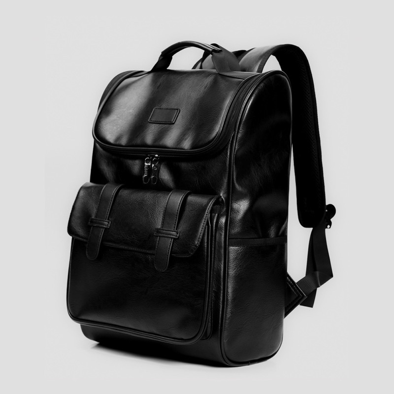 Balo Da - Balo Unisex Nam Nữ Da Mềm Đẹp Phong Cách Hàn Quốc - Ba Lô Du Lịch Tiện Lợi Holmes Size Lap 15,6 Inch