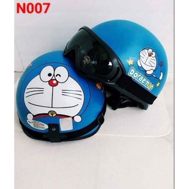 Mũ bảo hiểm doraemon xanh cute