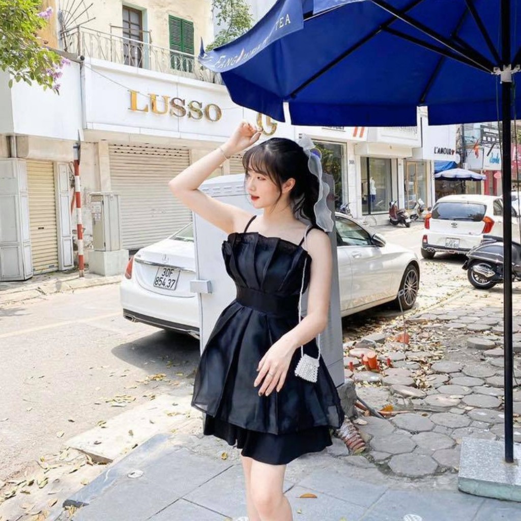 Đầm dạo phố 2 dây xếp bèo ngực nhẹ nhàng, dễ thương - Yuri Dress | BigBuy360 - bigbuy360.vn