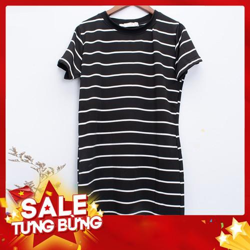 2 Váy Suông Kẻ Ngang sọc đen trắng, đầm suông -Hàng nhập khẩu