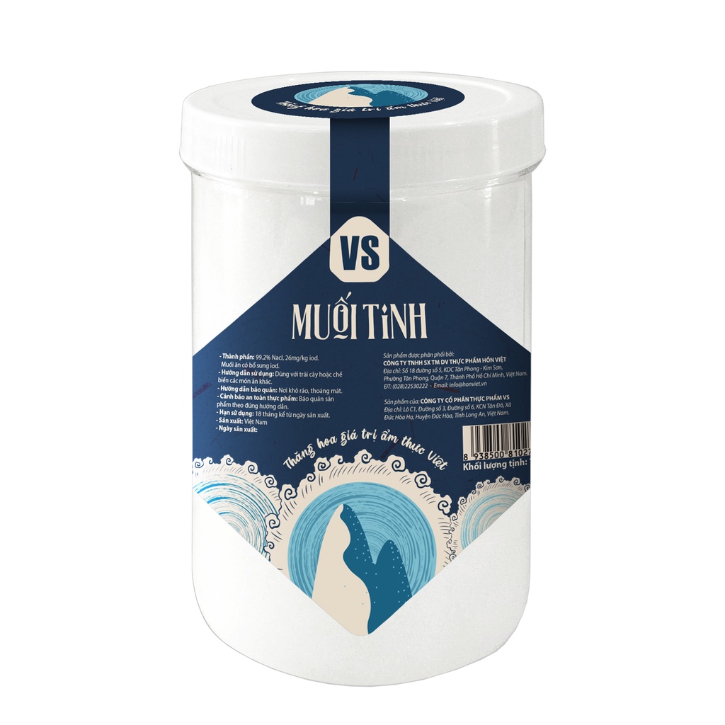 Muối tinh VS hũ 1kg tinh khiết đến hạt cuối cùng
