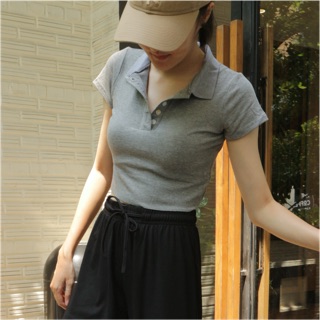 Áo polo croptop