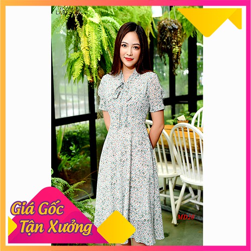 Váy liền - Đầm liền HOA'LABELLA dáng xòe chất liệu Trượt Hàn (MD20)