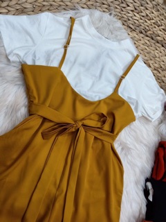 Set yếm dài kèm áo thun cotton