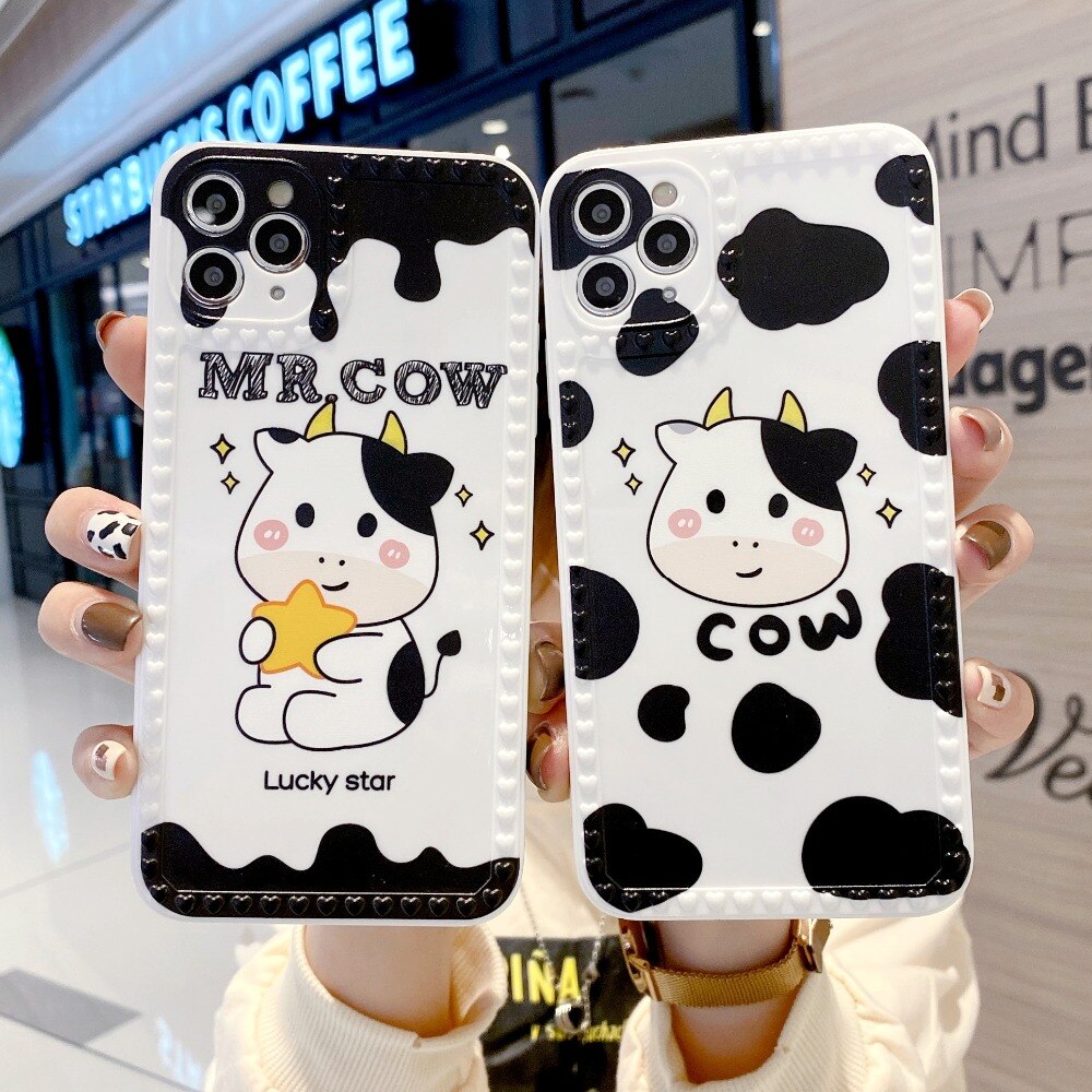 Ốp Điện Thoại Tpu Silicon Mềm Hình Bò Sữa Cho Iphone 11 12 Pro Max Xs Max Xr X 7 8 6s Plus 12mini Se2020 | BigBuy360 - bigbuy360.vn