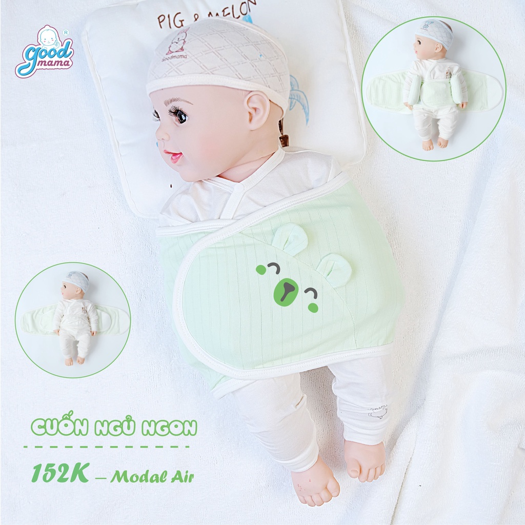 Khăn Quấn ngủ, Ủ Quấn Tay Chống Giật Mình Cho Bé Sơ Sinh Goodmama