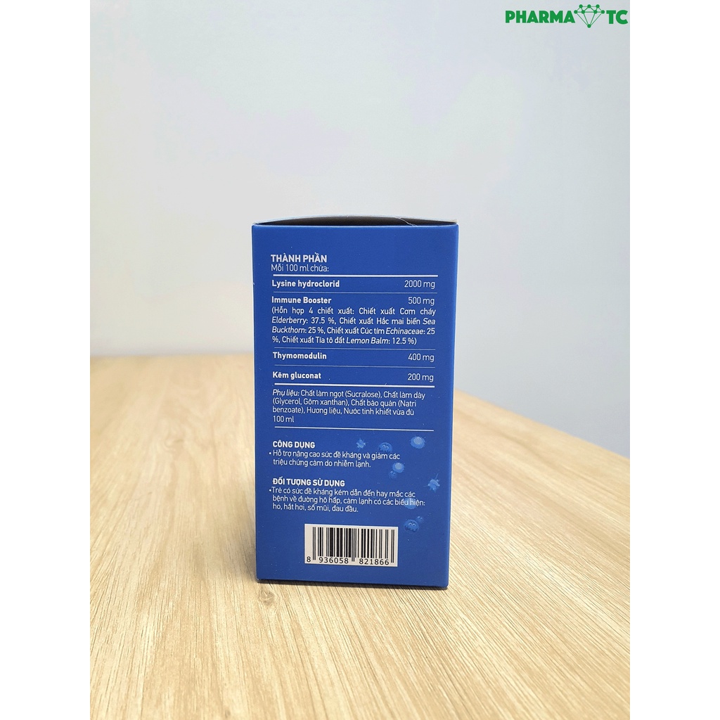 Siro Kid DEFENSA, tăng đề kháng, giảm triệu chứng cảm cúm với Lysine - Hộp 20 gói 5ml - PharmaOTC
