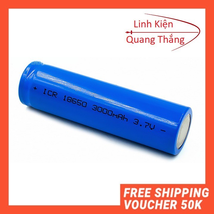 Pin Li-on 18650 dung lương 3000mAh dòng xả 10C(loại tốt)