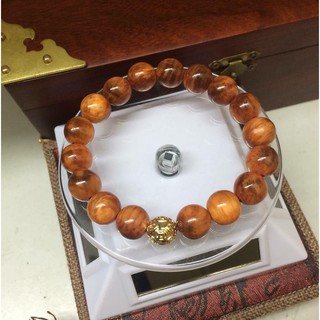 Vong Tay Gỗ Huyết' Long Mix hạt Kim Tiền