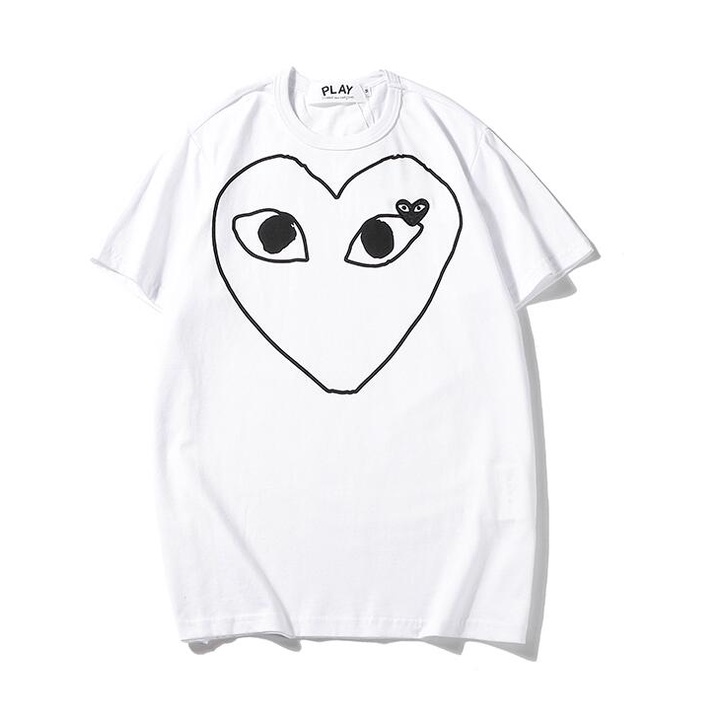 Áo Thun Tay Ngắn Thêu Hình Trái Tim Thời Trang Cho Nam Nữ