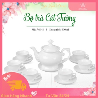 Ấm chén bát tràng - bộ trà đẹp - ấm trà sứ thấu quang - gialinhdecor