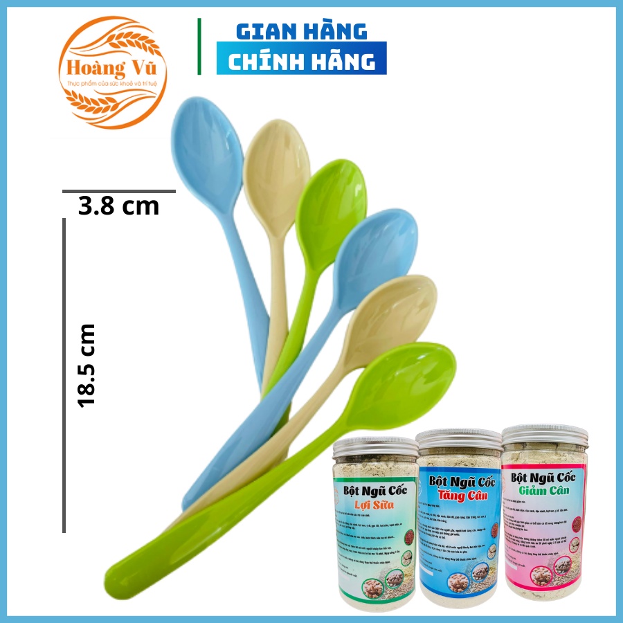 Thìa sinh tố nhựa phíp Hoàng Vũ, thìa muỗng đong ngũ cốc định lượng sâu lòng