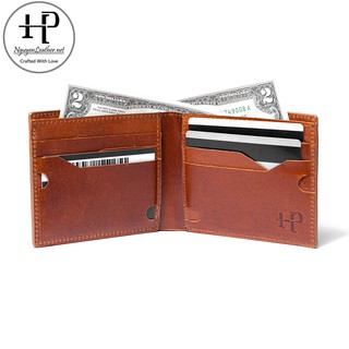 Ví Bóp Da Nam Gấp Hai Ngang Ép Hoa Văn Độc Lạ Có Ngăn Đựng Tiền Bí Mật - HNP Nguyen Leather Crafted With Love