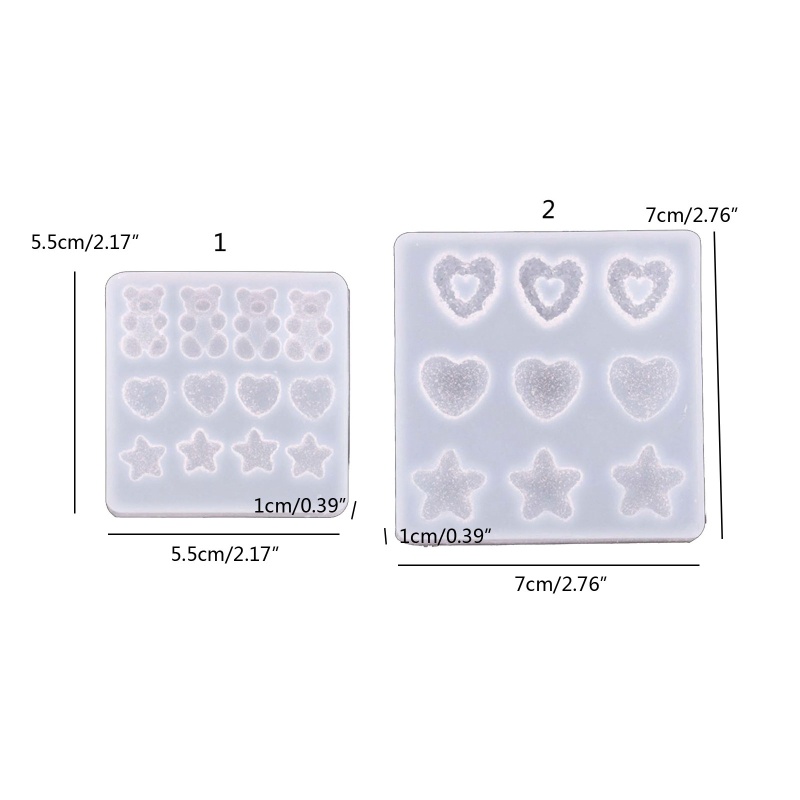 ✿ Khuôn Silicon Làm Kẹp Tóc Hình Hoạt Hình / Gấu / Ngôi Sao / Trái Tim Độc Đáo DIY