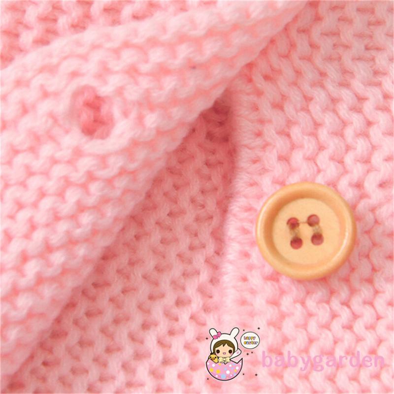 ღ♛ღBaby Girl Knitted Long Sleeve Round Nech Sweaters Jacket Outwear Clothes