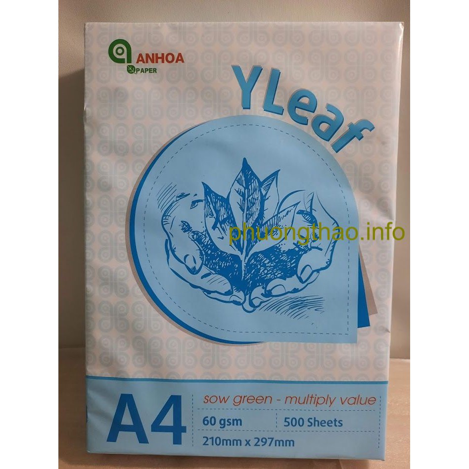 [ Giá tại kho ] Giấy An Hòa - Yleaf A4/ ĐL60 - 500 tờ/ram ( Made in Việt Nam )