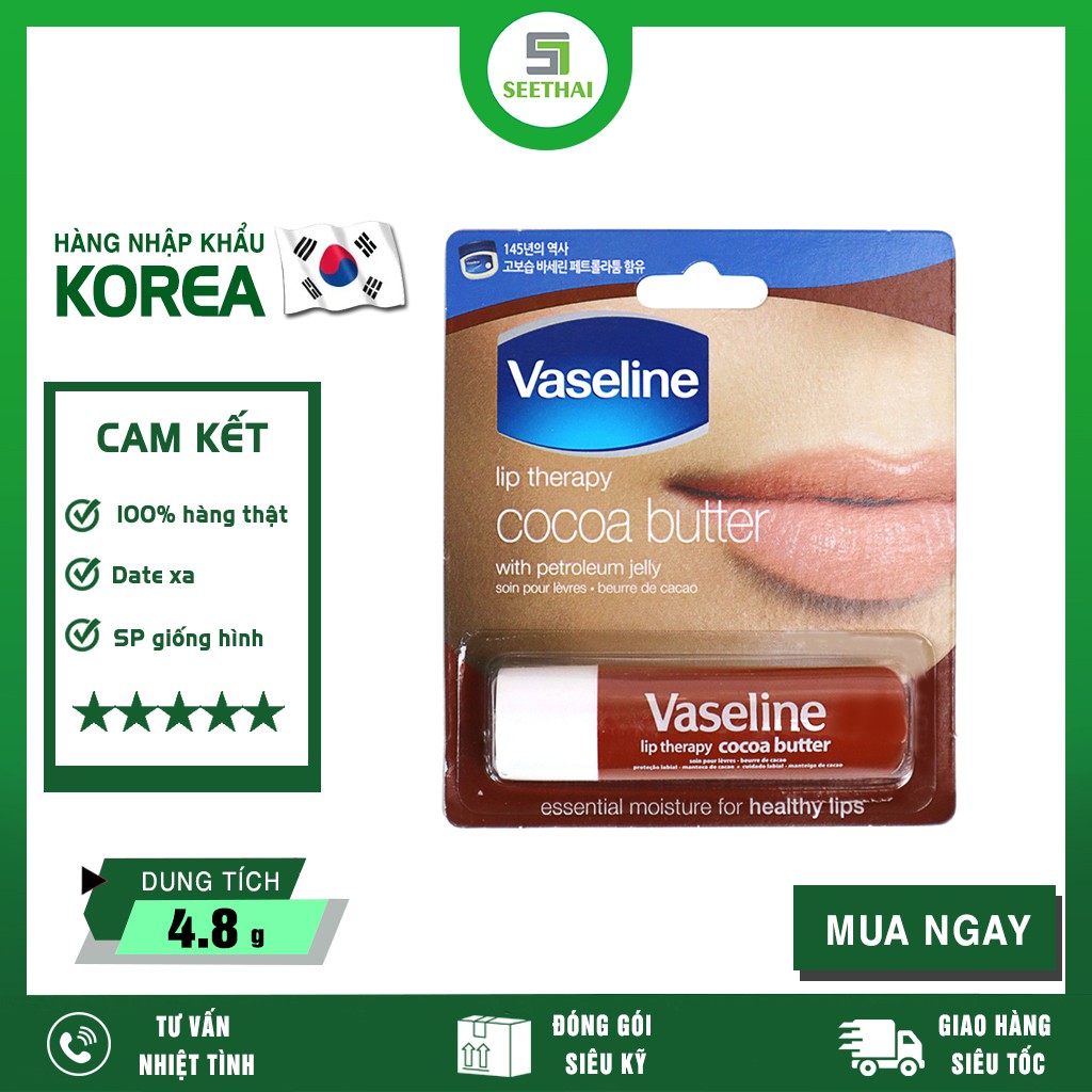 [HÀNG CHÍNH HÃNG] Son Dưỡng Môi Vaseline Hàn Quốc 4.8g