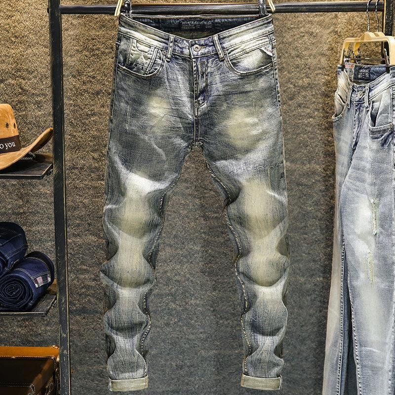 Quần Jeans Nam Kiểu Dáng Retro Thời Trang Phong Cách Âu Mỹ