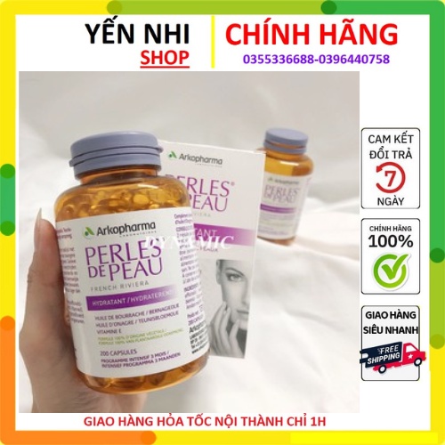 Viên uống đẹp da Collagen Arkopharma perles de peau hydraterend
