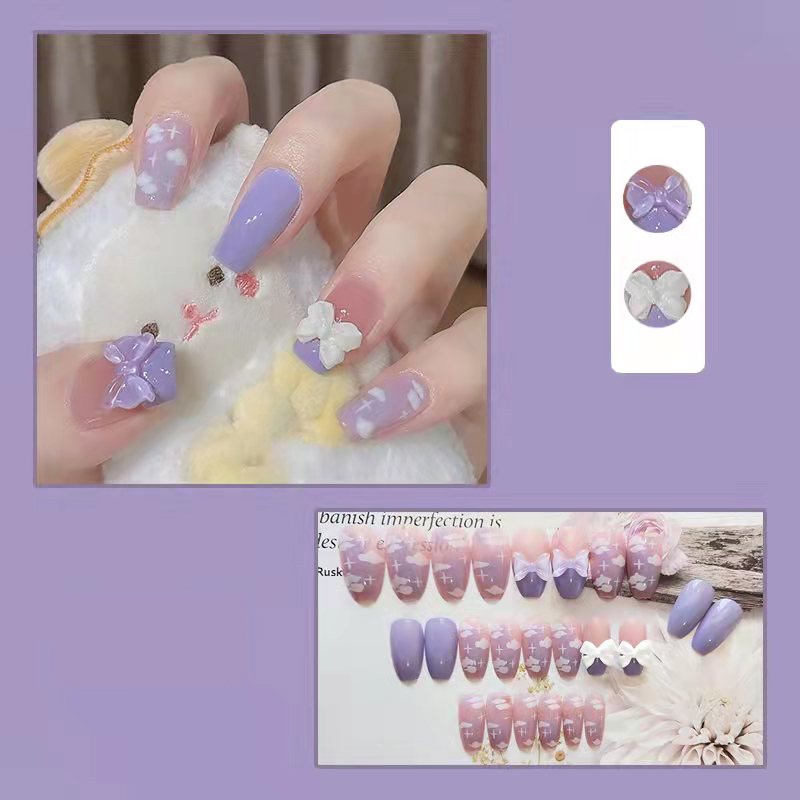 Bộ 24 Móng Tay Giả Mờ / Matte 1561