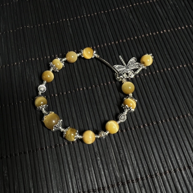 Vòng tay mắt hổ đẹp mix charm