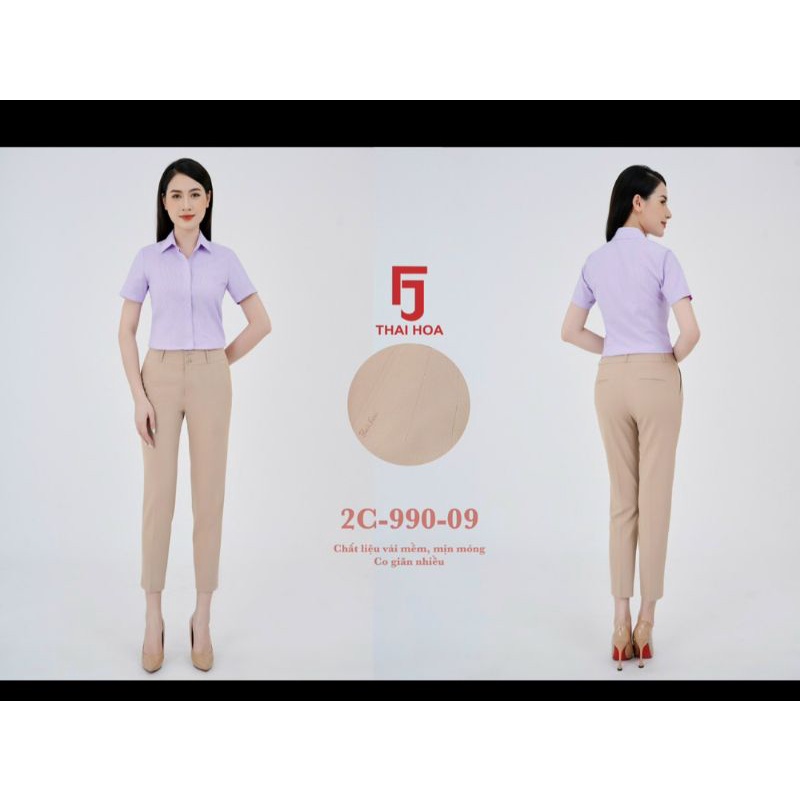 Quần 9 tấc thái hòa ly chìm vải co giãn tốt